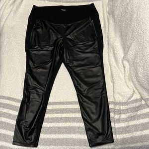 Front pleather leggings